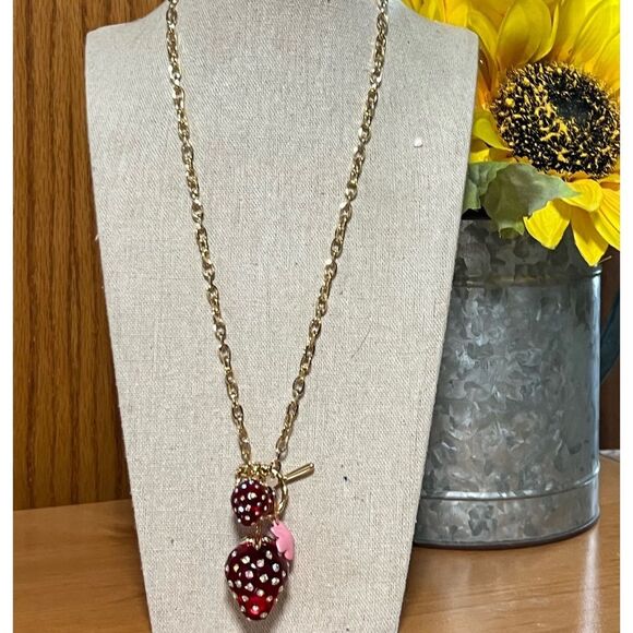 Betsey Johnson Jewelry - NWT BetseyJohnson Gold Strawberry Pendant Necklace #BJNK